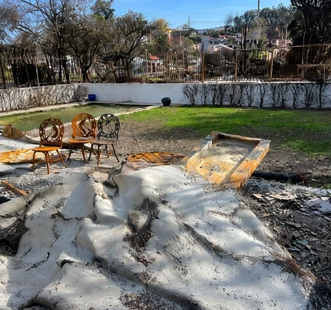 concrete foundation damage from palisades fire