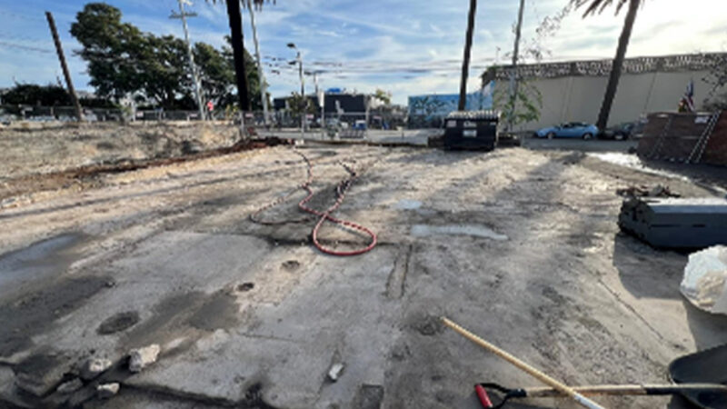 Foundation Section 1: the slab-on-grade that follow-up testing confirmed was structurally sound.