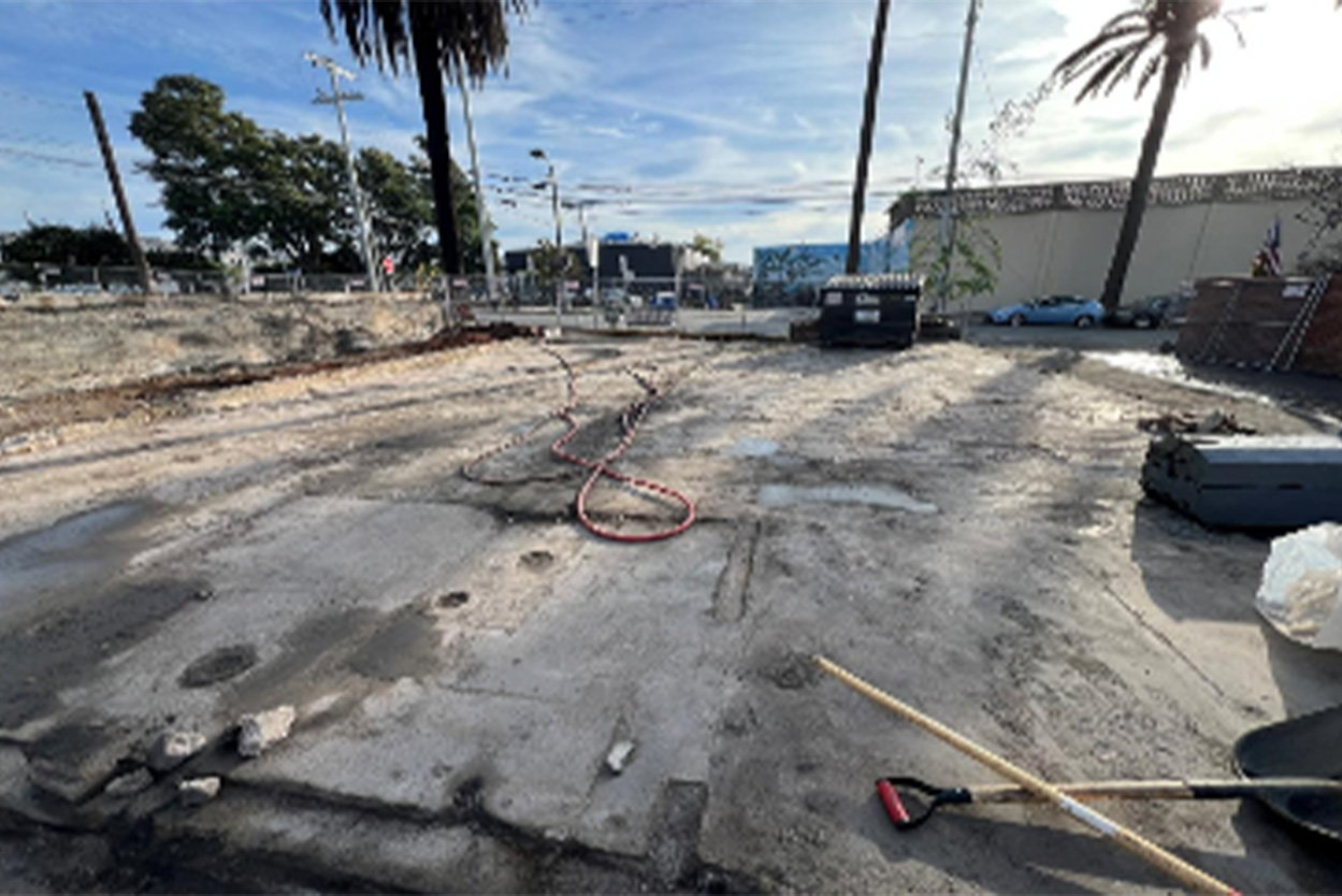 Foundation Section 1: slab-on-grade that NDT confirmed was structurally sound.